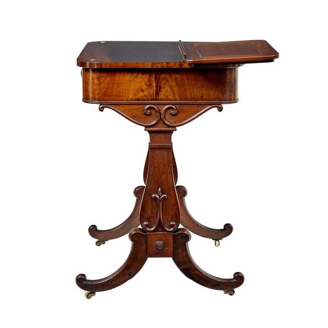 Antique Writing Table with Folio Stand, 1860 For Sale - Image 4 of 11