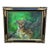 Vintage Oil on Canvas Leopard in Tropical Landscape, Ornate Gilt Frame For Sale