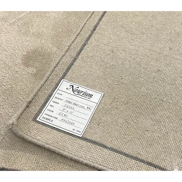 Ecru Nourison Home for Christopher Guy Taupe and Ecru Wool and Silk Hand Knotted De Stijl Rug 9x12 For Sale - Image 8 of 8