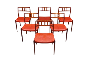 Danish Hardwood Dining Chairs Model 79 by Niels Otto (N. O.) Møller, Set of 6