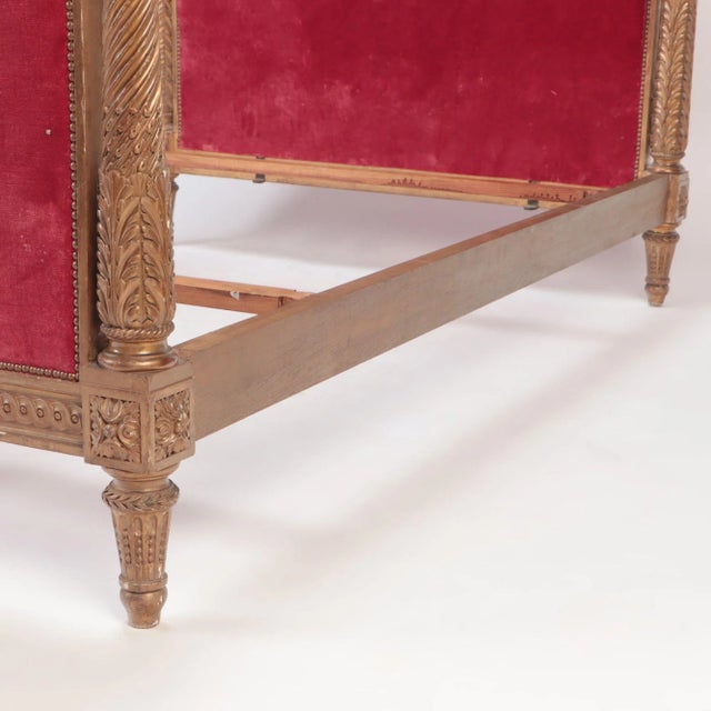 French French Giltwood Louis XVI Style Full Size Bed C 1900. For Sale - Image 3 of 9