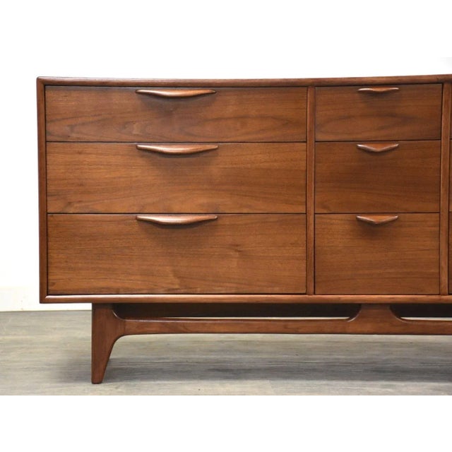 Refinished Lane Perception Walnut Dresser For Sale - Image 10 of 11