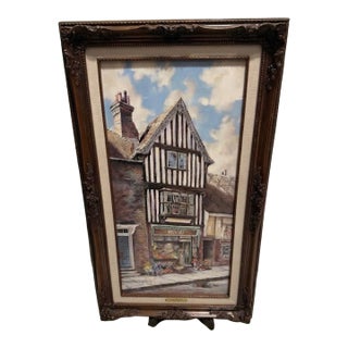 Vintage Double Signed LTD Ed 274/1100 Marty Bell “Martins Market, Rye” Painting For Sale