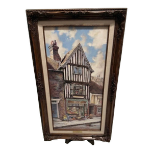 Vintage Double Signed LTD Ed 274/1100 Marty Bell “Martins Market, Rye” Painting