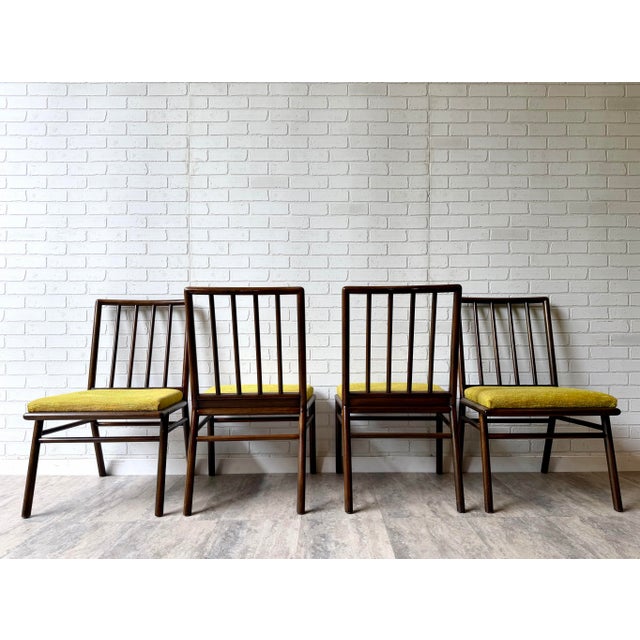 Newly refinished in Ebony set of four Robsjohn Gibbings for Widdicomb 1950s walnut chairs This stunning set comes with...