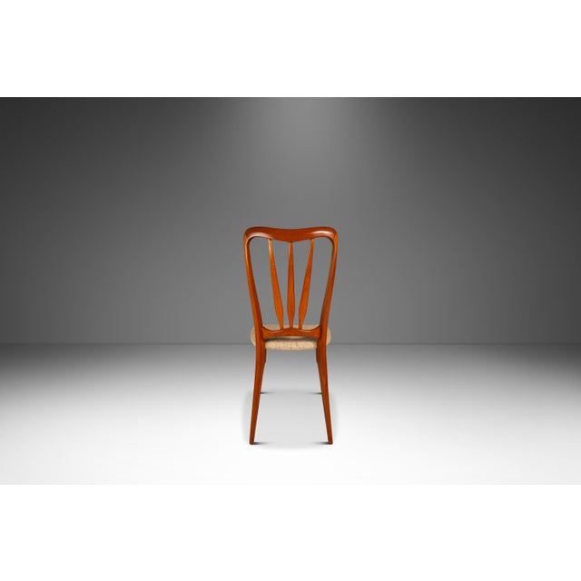 1960s Single Danish Mid-Century Modern "Ingrid" Model Dining Chair in Teak & Original Fabric Attributed to Niels Koefoed, Denmark, C. 1960s For Sale - Image 5 of 18