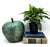 Striking vintage apple sculpture crafted in painted terracotta and finished in a richly mottled verdigris palette. This...