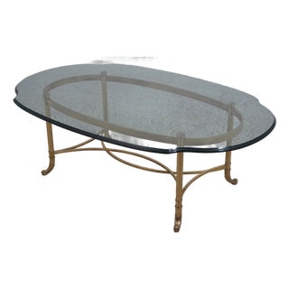 Labarge Hollywood Regency Glass Top Coffee Table For Sale