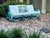 Mid-Century Bamboo Pretzel Sofa in Robin Egg Blue With New Restoration Hardware Outdoor Cushions for a Modern Appeal and Comfort. 3 Sections For Sale In West Palm - Image 6 of 10