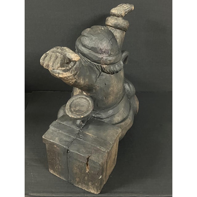 Figurative Vintage Hand Carved Wooden Santa Claus Paper Mache Molding Block Sculpture For Sale - Image 3 of 10