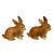 Contemporary Mid Century Lefton Rabbits Easter Bunny’s Pair of Vintage Figurines For Sale - Image 3 of 5