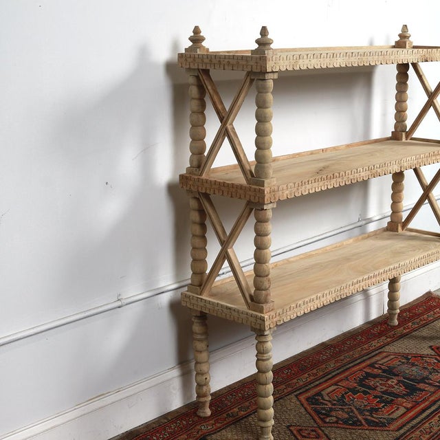 Contemporary Mango Wood 3-Shelf Rack | Chairish