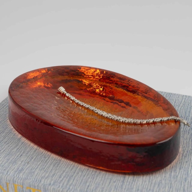 Vintage Amber Murano Glass Freeform Catchall by Vincenzo Nason, 1970s For Sale - Image 9 of 15