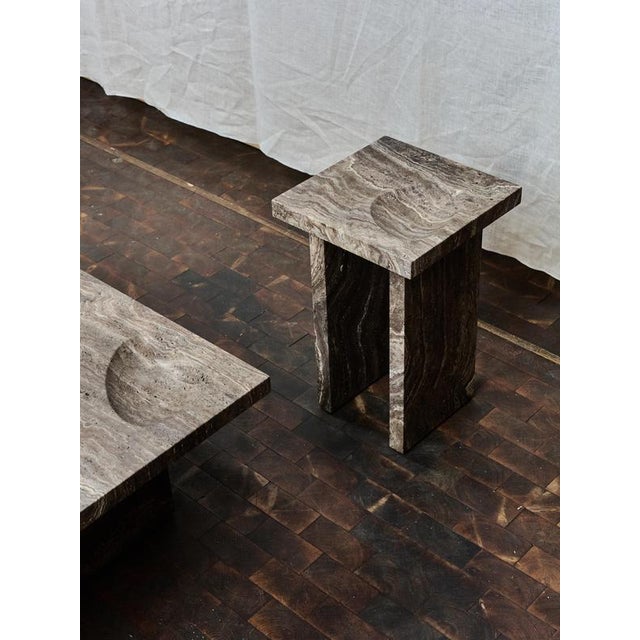 Mazer 350 sculpture by tom fereday dimensions: w 35 x d 35 x h 55 cm materials: solid travertine. Weight: 76 kg. This...