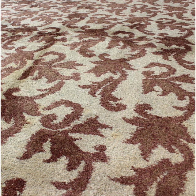 Mid-Century Modern Art Deco Design Rug With a Modern Design in Chocolate Brown and Gray Taupe For Sale - Image 3 of 7