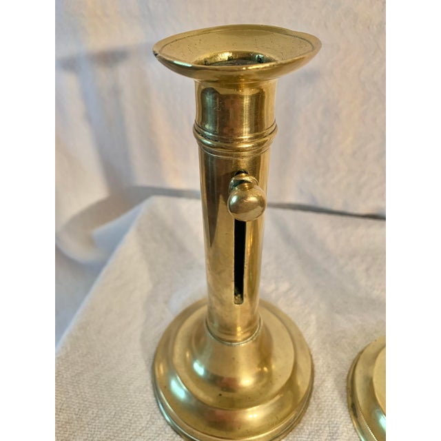 Early 20th Century French Brass Adjustable Candlesticks - a Set For Sale - Image 11 of 12