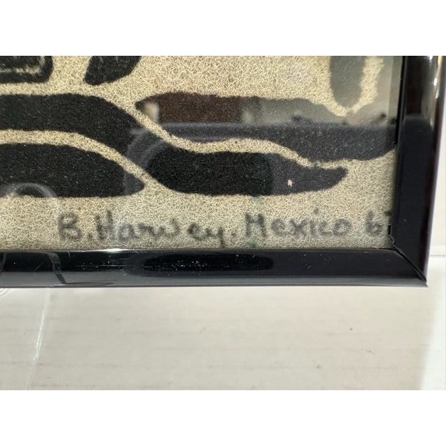 Mid 20th Century Mid 20th Century Signed Mexican Framed Mayan Ceremonial Scene "Prueba Al Fuego" B. Harvey Mexico Folk Art For Sale - Image 5 of 8
