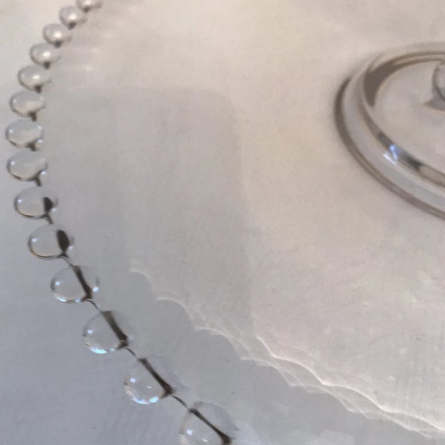 Shabby Chic 1930s Vintage Imperial Glass Co. Candlewick Round Sandwich Tray For Sale - Image 3 of 9