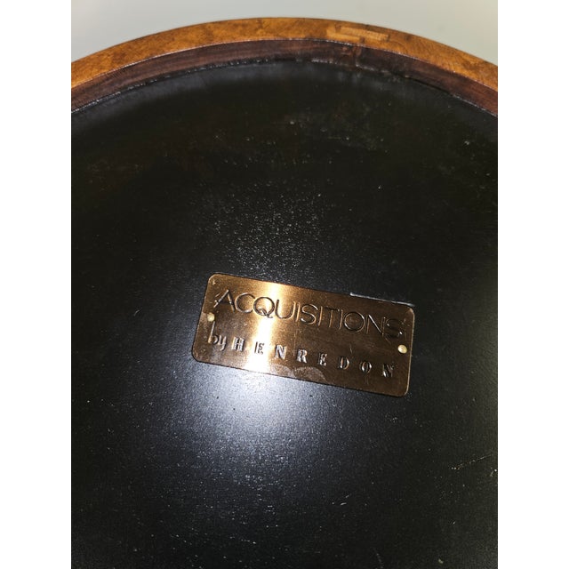 1980s Burl Walnut Three Tier Table by Henredon on Tiny Brass Castors For Sale - Image 5 of 5