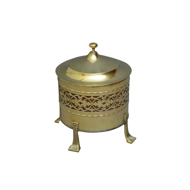 Gold Antique Edwardian Brass Coal Bucket, 1900s For Sale - Image 8 of 9