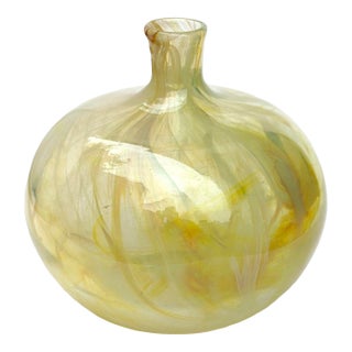 Early 20th Century Belle Époque Art Nouveau Studio Blown Glass Paperweight Vase-Numbered For Sale