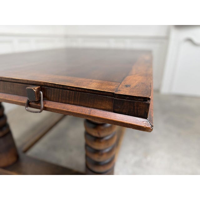 Tan Art Deco Table in Oak by Dudouyt, 1930 For Sale - Image 8 of 13
