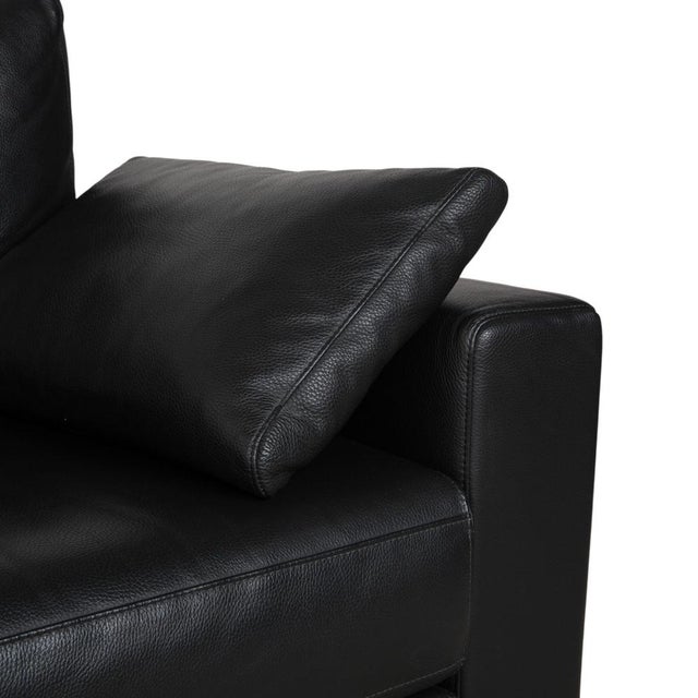 Vida 2-Seater Sofa in Black Leather from Rolf Benz For Sale - Image 4 of 12