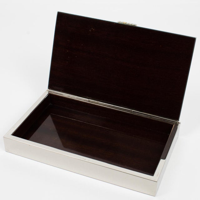 1980s Maison Lancel Paris Chrome Decorative Lidded Box For Sale - Image 5 of 9