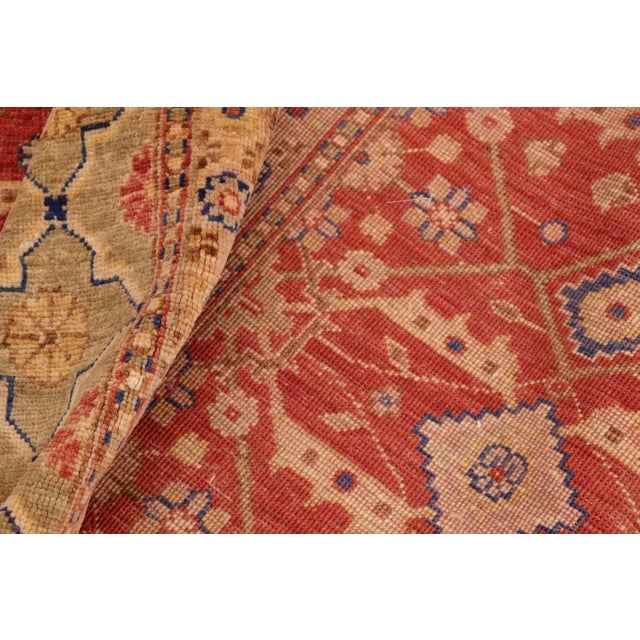 Textile Bohemien Ziegler Red Green Hand-Knotted Wool Rug - 7'10'' X 9'5'' For Sale - Image 7 of 8