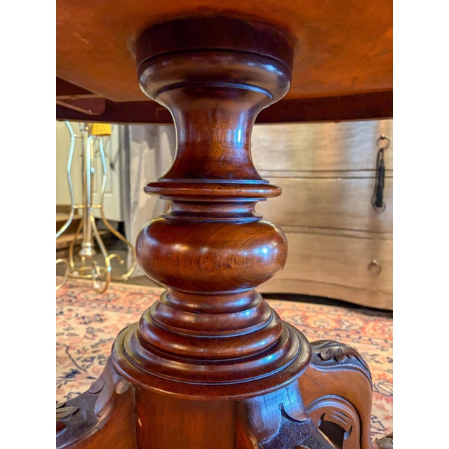Vintage Oval Wood Pedestal Table For Sale - Image 10 of 12
