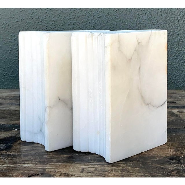 Vintage Carved Marble Book Ends - Set of 2 For Sale - Image 4 of 12