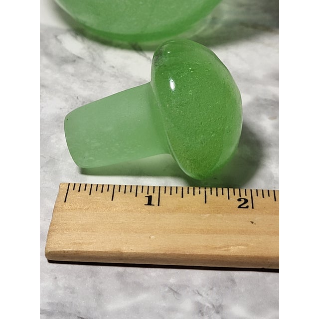 Vintage Pulegoso Style Blown Glass Green Apothecary Jar For Sale - Image 10 of 12