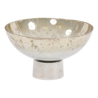Round Grotto Glass Footed Bowl For Sale