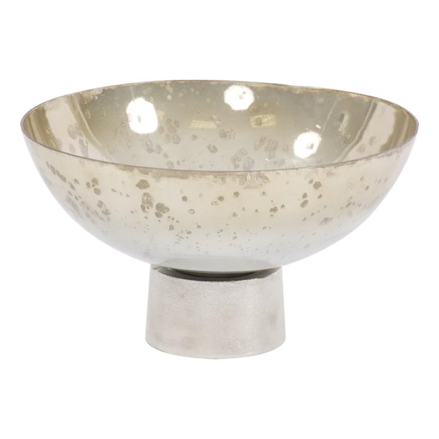Round Grotto Glass Footed Bowl For Sale