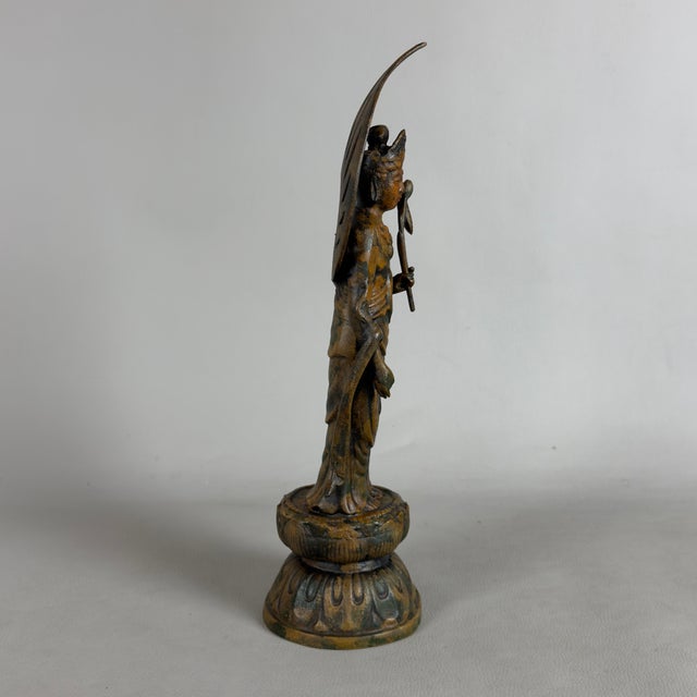 Artigianale, Buddhist Bodhisattva Statue, 1920s, Metal For Sale - Image 3 of 11