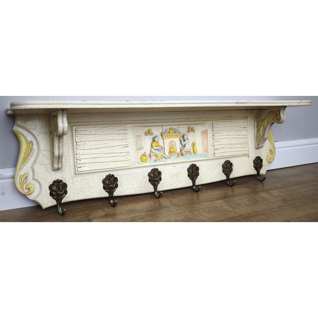 Vintage 6-Hook Wall Coat Rack For Sale - Image 11 of 11