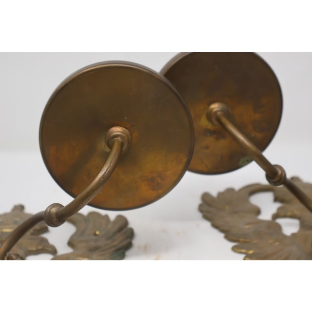 Continental Cast Brass Crowned Double-Headed Eagle & Dragon Candle Sconces — Pair, Attributed to the 19th Century For Sale - Image 17 of 18