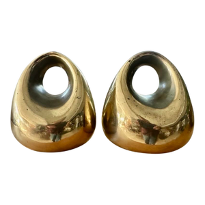 Vintage Pair of Ben Seibel Brass Orb Bookends