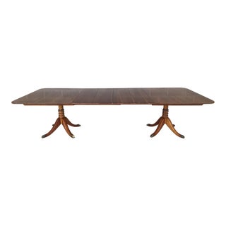 Stickley Cherry Valley 121" Double Pedestal Dining Extension Table For Sale