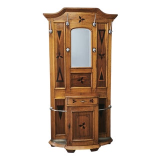 19th Century Gründerzeit Oak Hall Tree with Mirror, 1890 For Sale