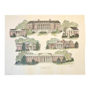 Mary Washington College Print by Liz Bryant