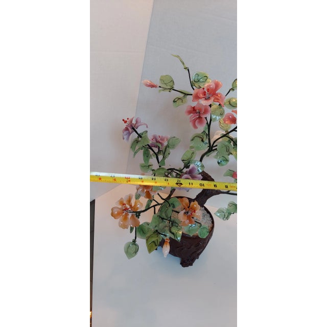 Glass 1960s Large Mid Century Glass Jade Bonzai Tree For Sale - Image 7 of 9