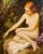 1920s Joseph Tomanek- Nude Female Picking Flowers by the River- C1920s Oil Painting For Sale - Image 5 of 10