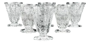 Antique Art Deco Baccarat Crystal Engraved Sherry Glasses in the Michelangelo Design, 1920, Set of 6