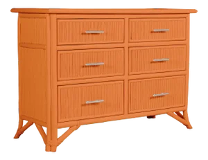 Aruba Six-Drawer Dresser - Orange