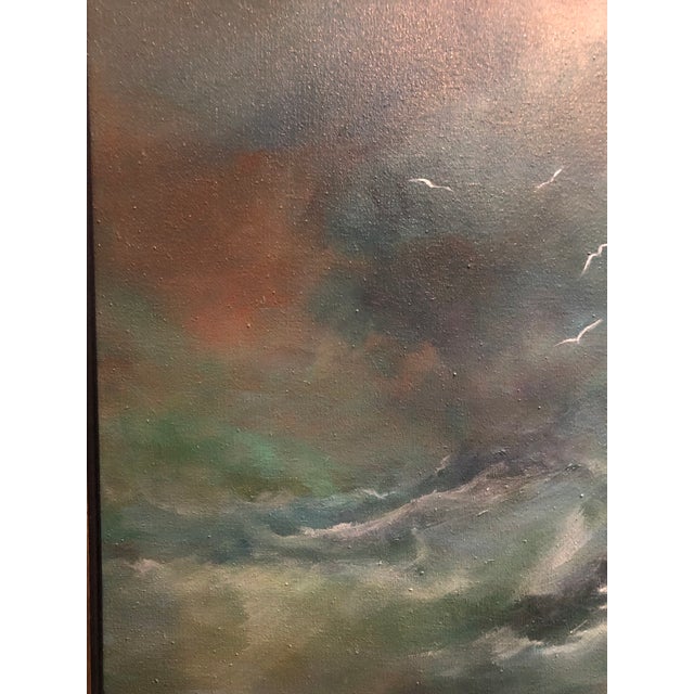 1960s 1960s Oil Painting Blue Mood For Sale - Image 5 of 7