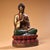 Copper Vintage Painted Copper Buddha Statue on Double Lotus Base For Sale - Image 8 of 10
