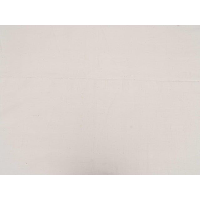 1970s Vintage Handmade Wool Cotton White Runner Rug For Sale In San Francisco - Image 6 of 11
