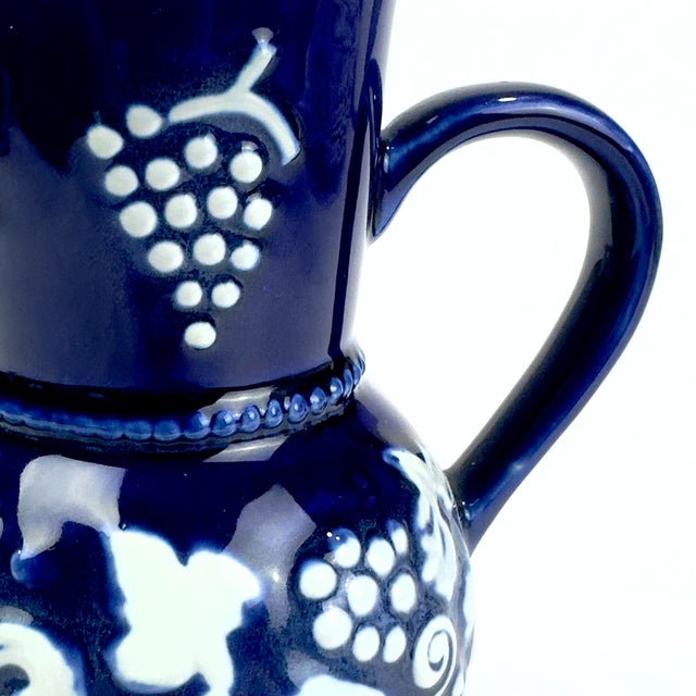 Vintage Blue & White Ceramic Pitcher Curation - Group of 5 For Sale - Image 16 of 18