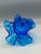 Fenton Art Glass Company 1950s Fenton Colonial Blue Thumbprint Thousand Eye Footed Handkerchief Vase For Sale - Image 4 of 8